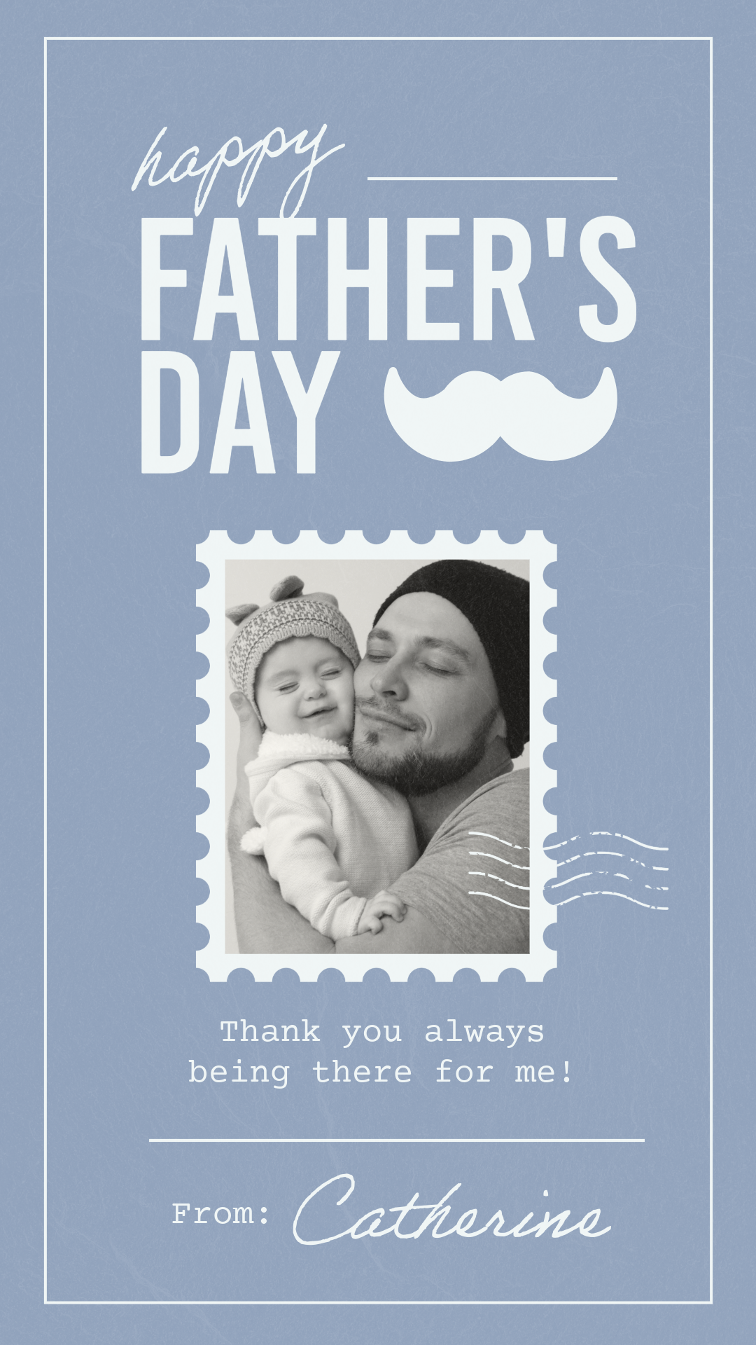 Blue Happy Father's Day Greeting Facebook Story