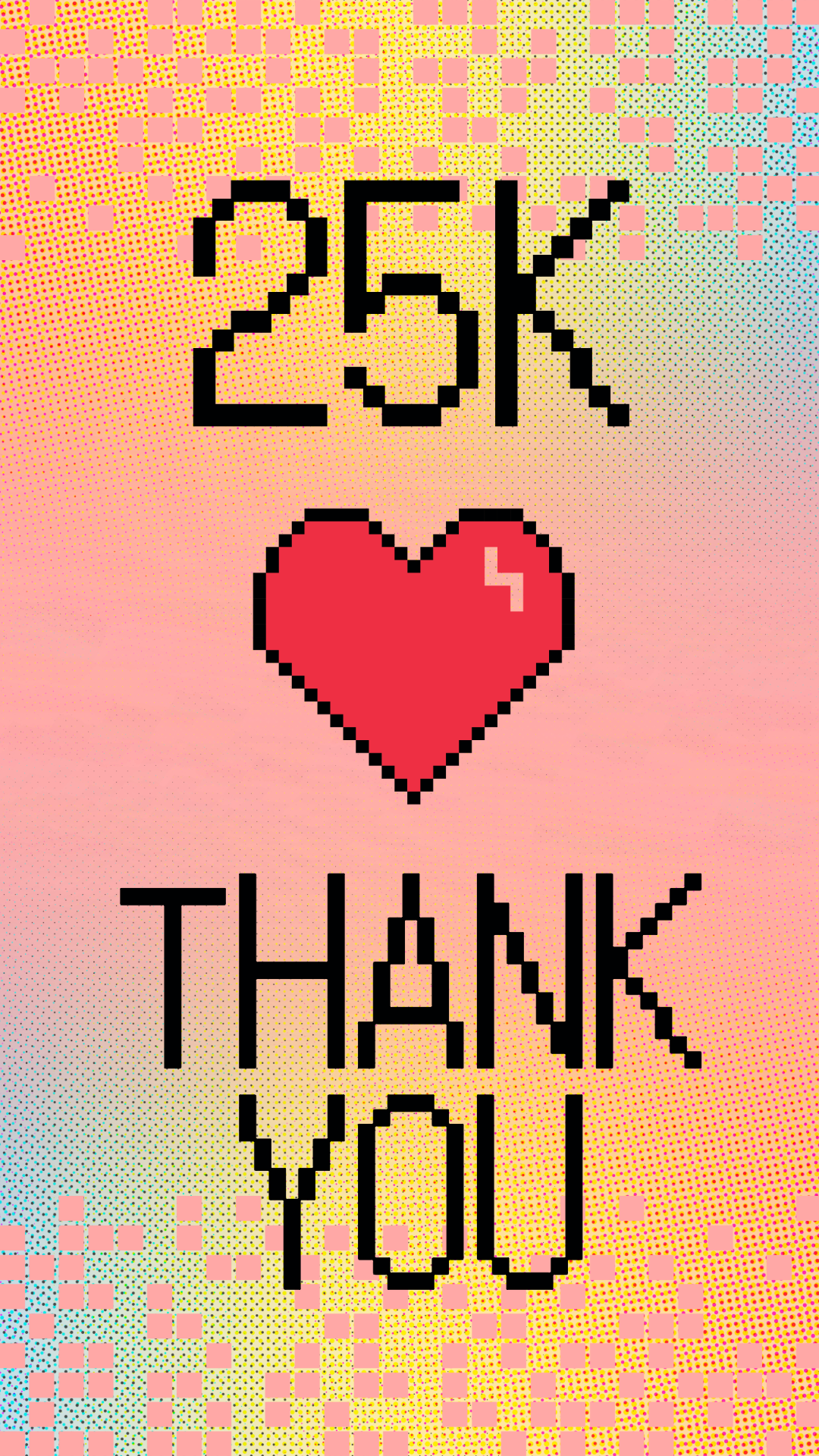 Colorful Pixels Follower Thank You Instagram Story