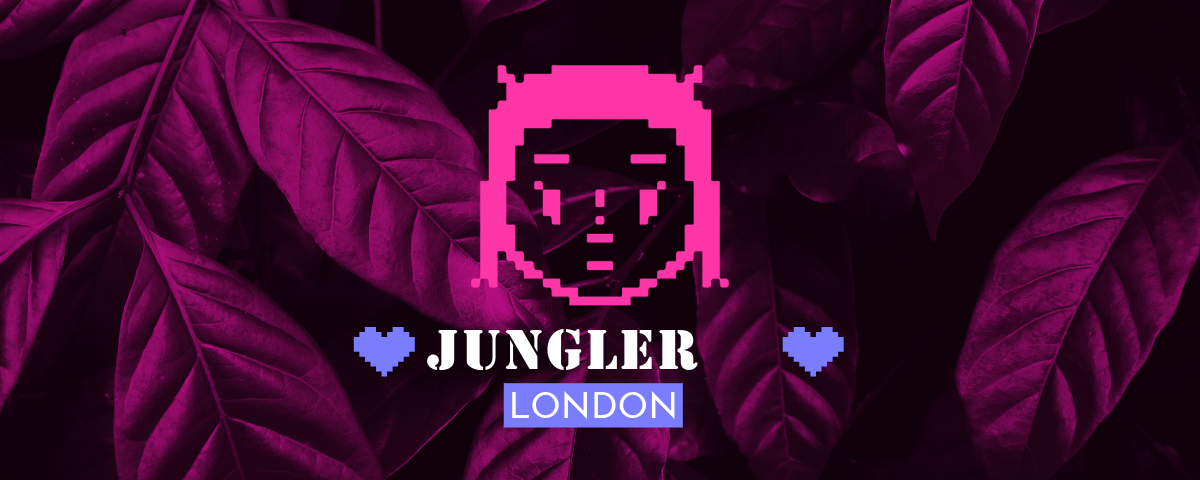 Pink Black & Blue Jungle Leaf Pixelated Twitch Header