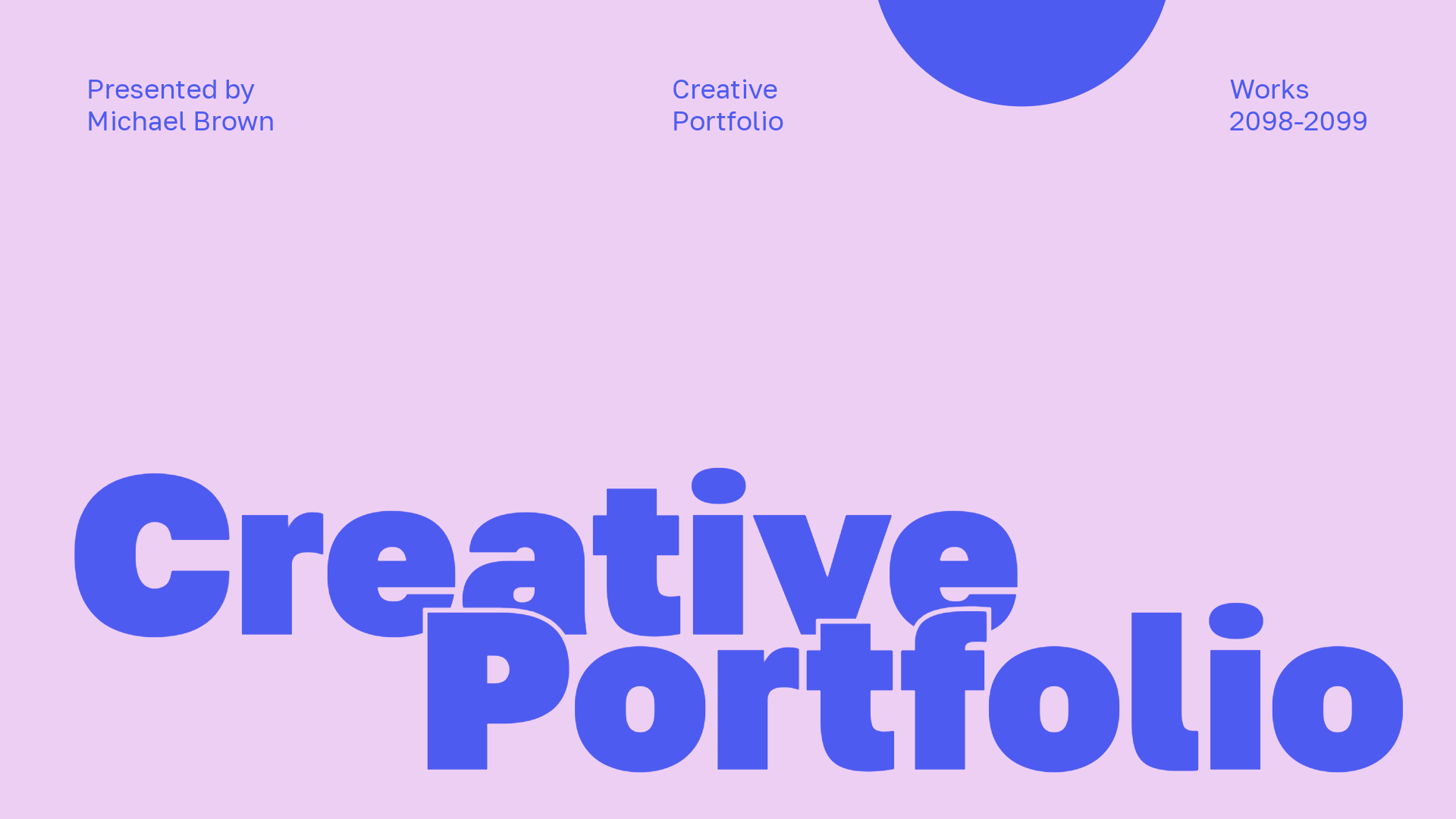 Pink & Blue Bold Modern Creative Portfolio Presentation