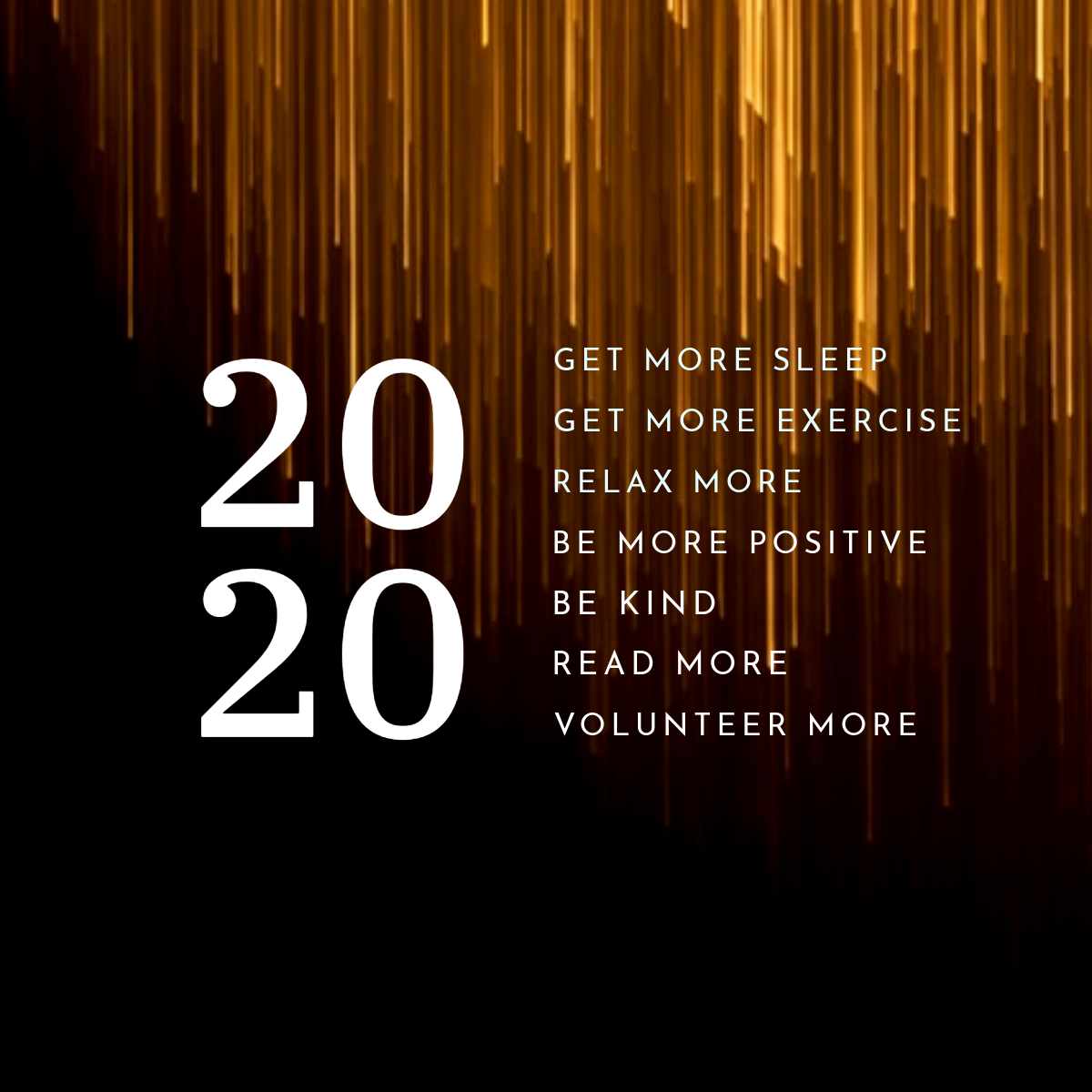 Black and Gold New Year Resolutions Instagram Square