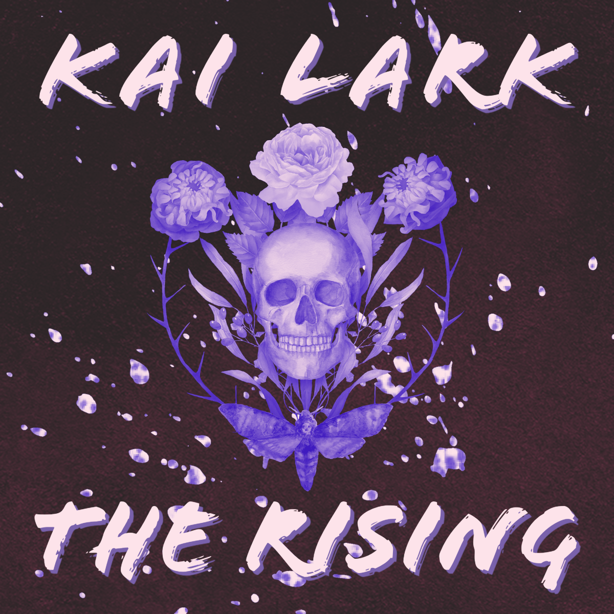 Purple & White Skull Floral Album Cover