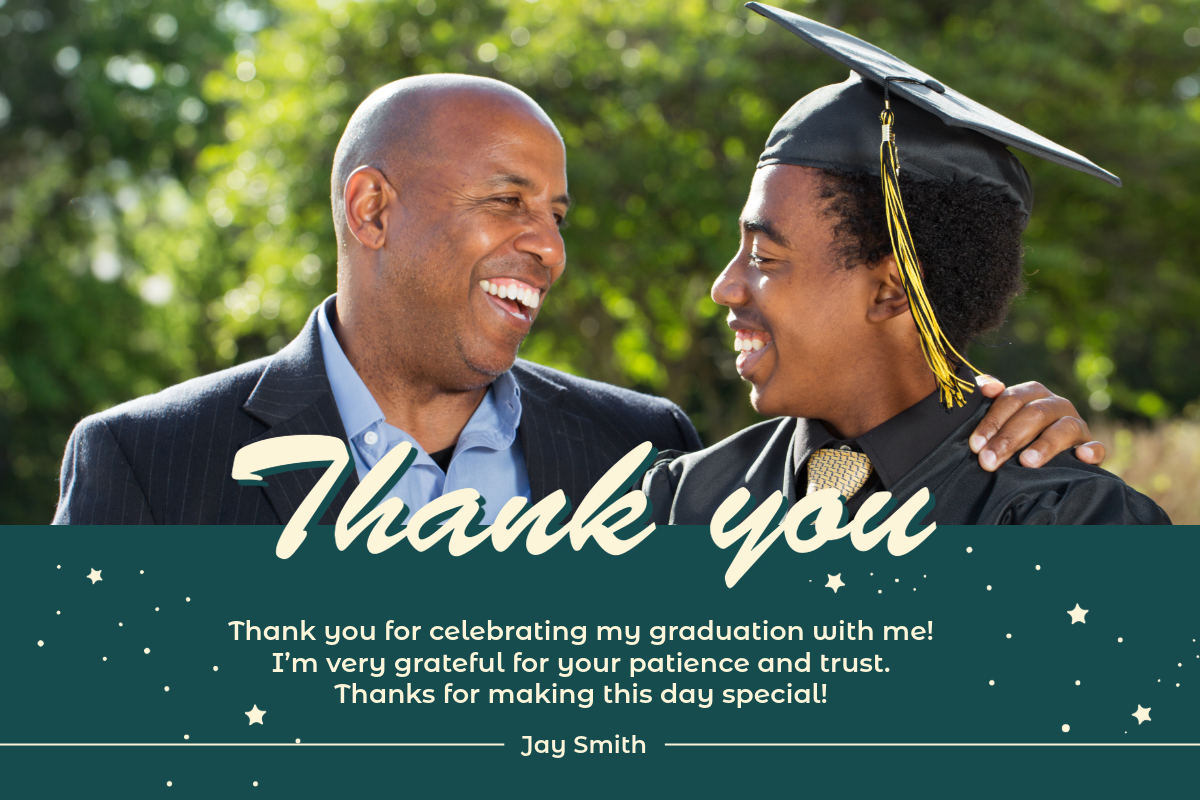 Green Simple High School Graduation Thank You Card