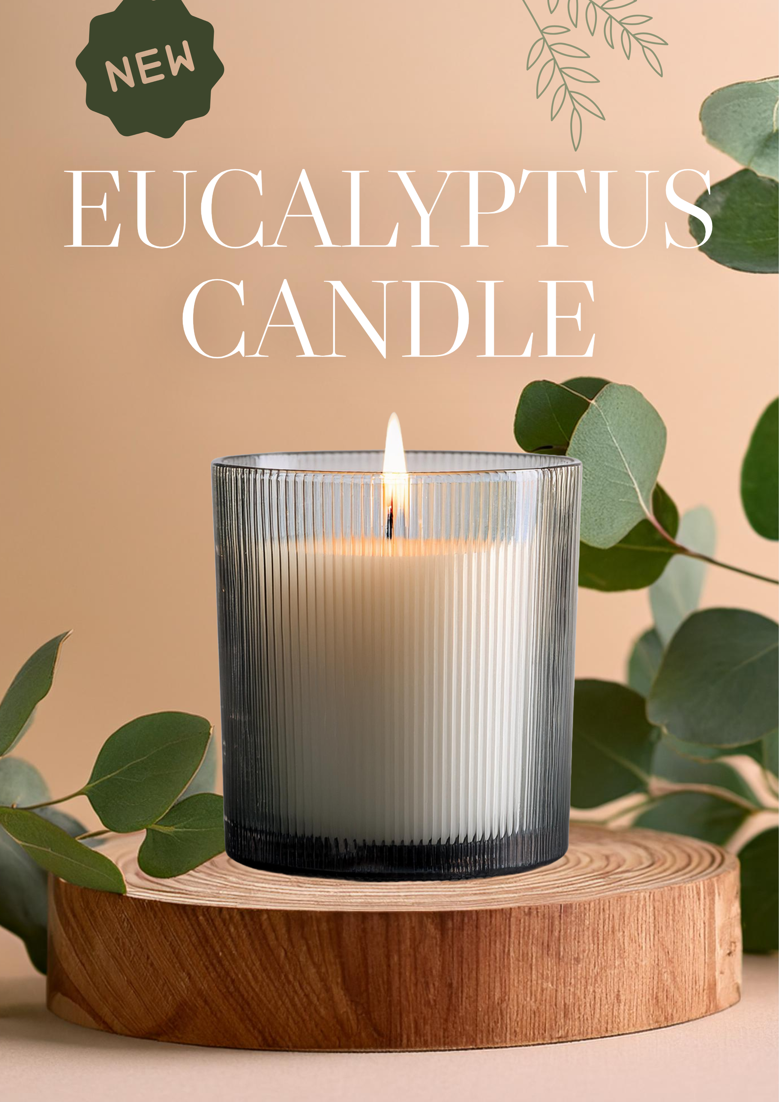 Tan and Green New Eucalyptus Candle A4 Flyer