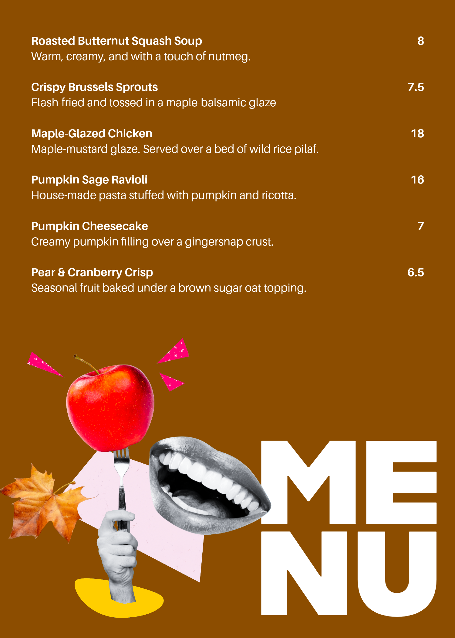 Brown Mixed Media Fall Menu