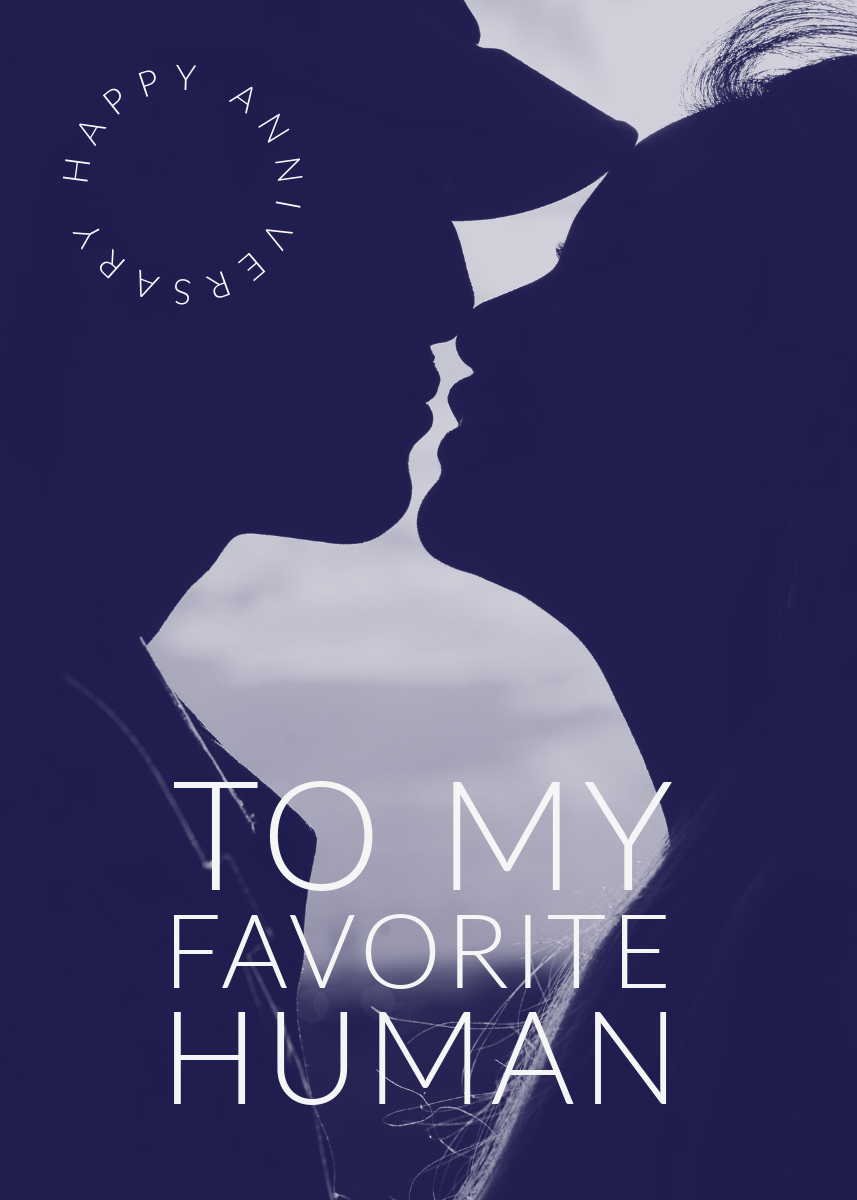 Navy Duotone Anniversary Card