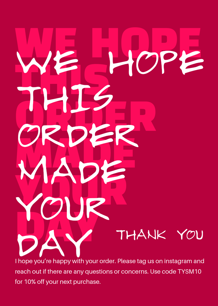 Pink and White Handwritten Business Thank You Card