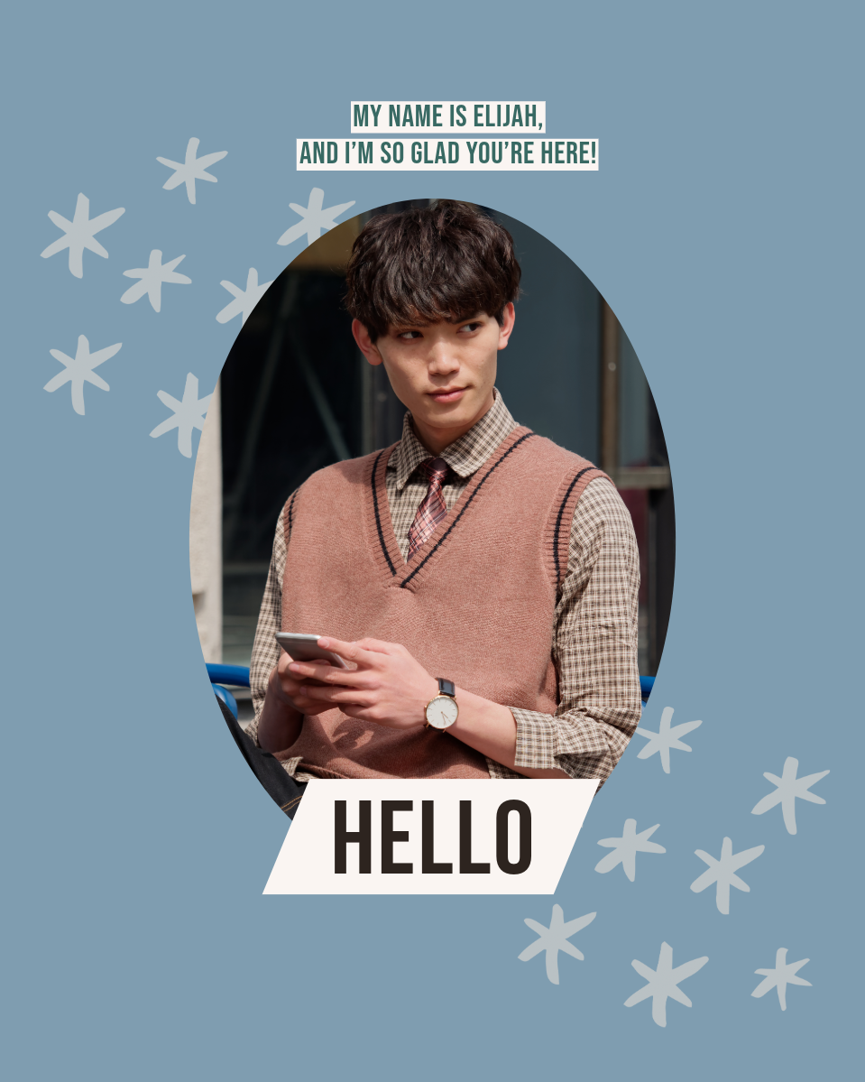 Blue & White Stars Introduction Instagram Portrait Post