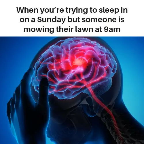 Blue and Red Relatable Headache Brain Meme