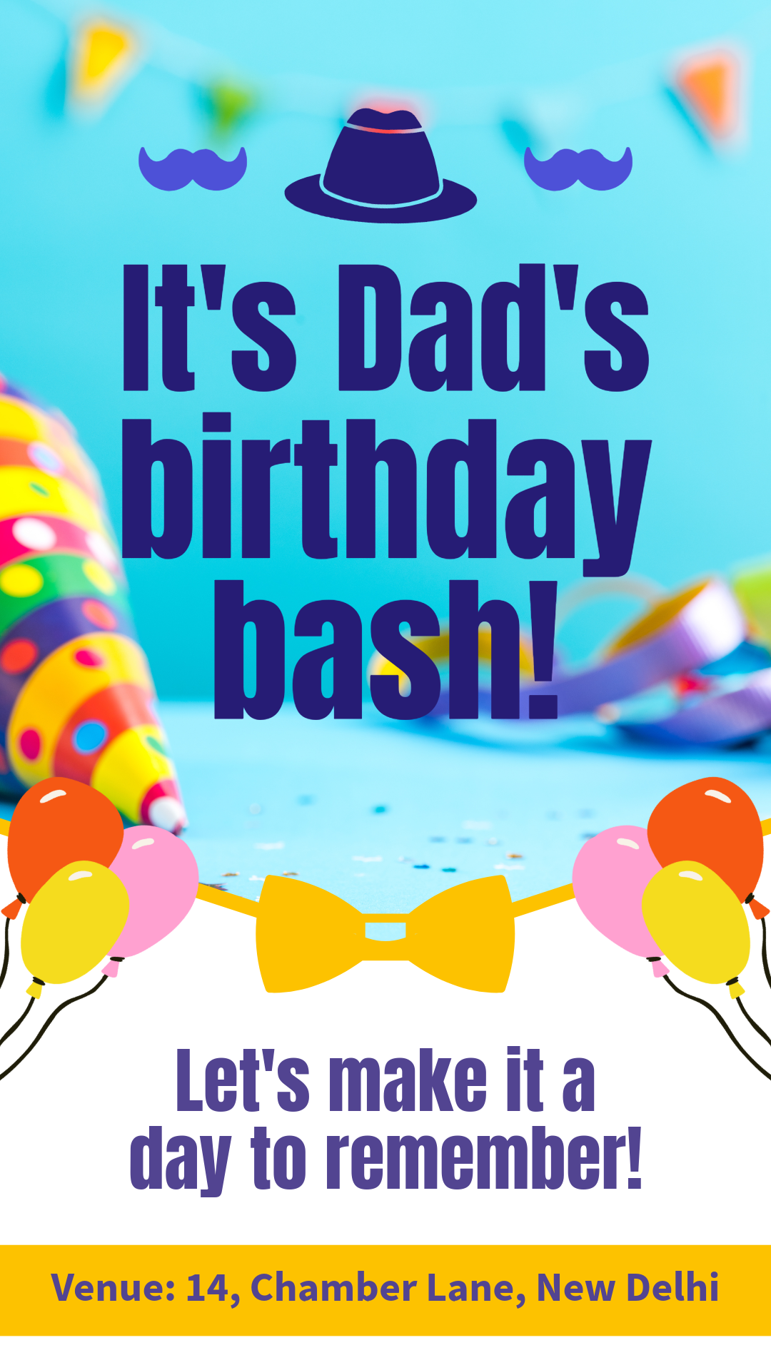 Blue, White And Yellow Birthdays Instagram Story