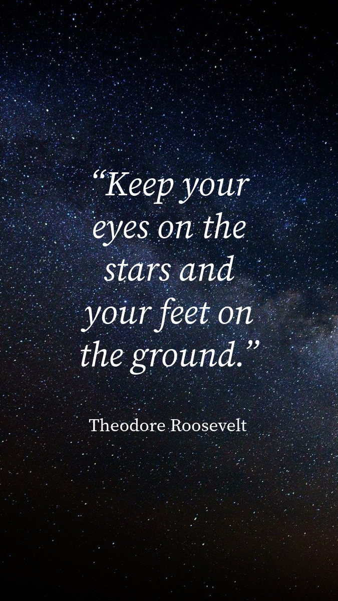Black & White Galaxy Roosevelt Quotation Stars Facebook Story