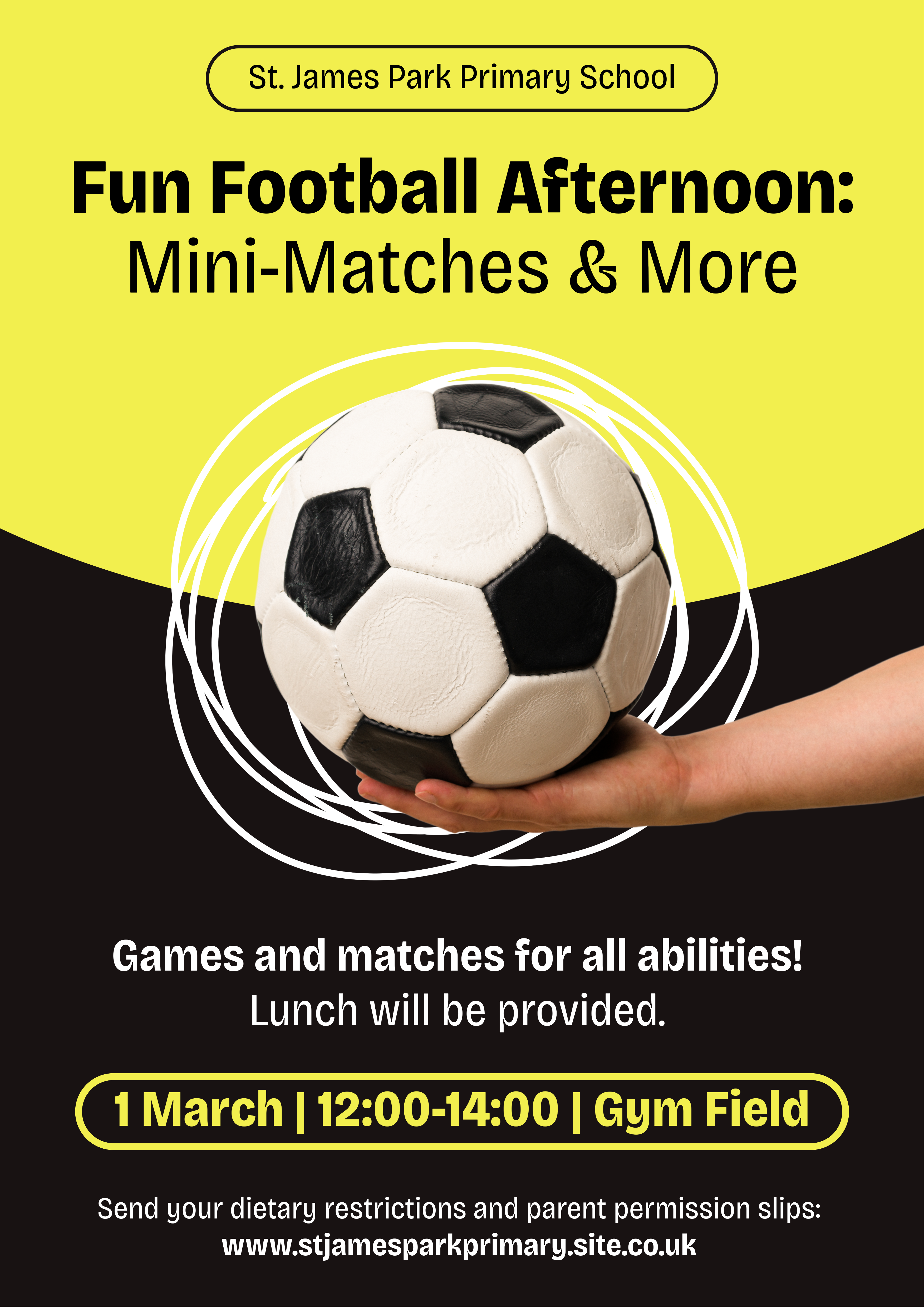 Yellow and Black Football Event Poster