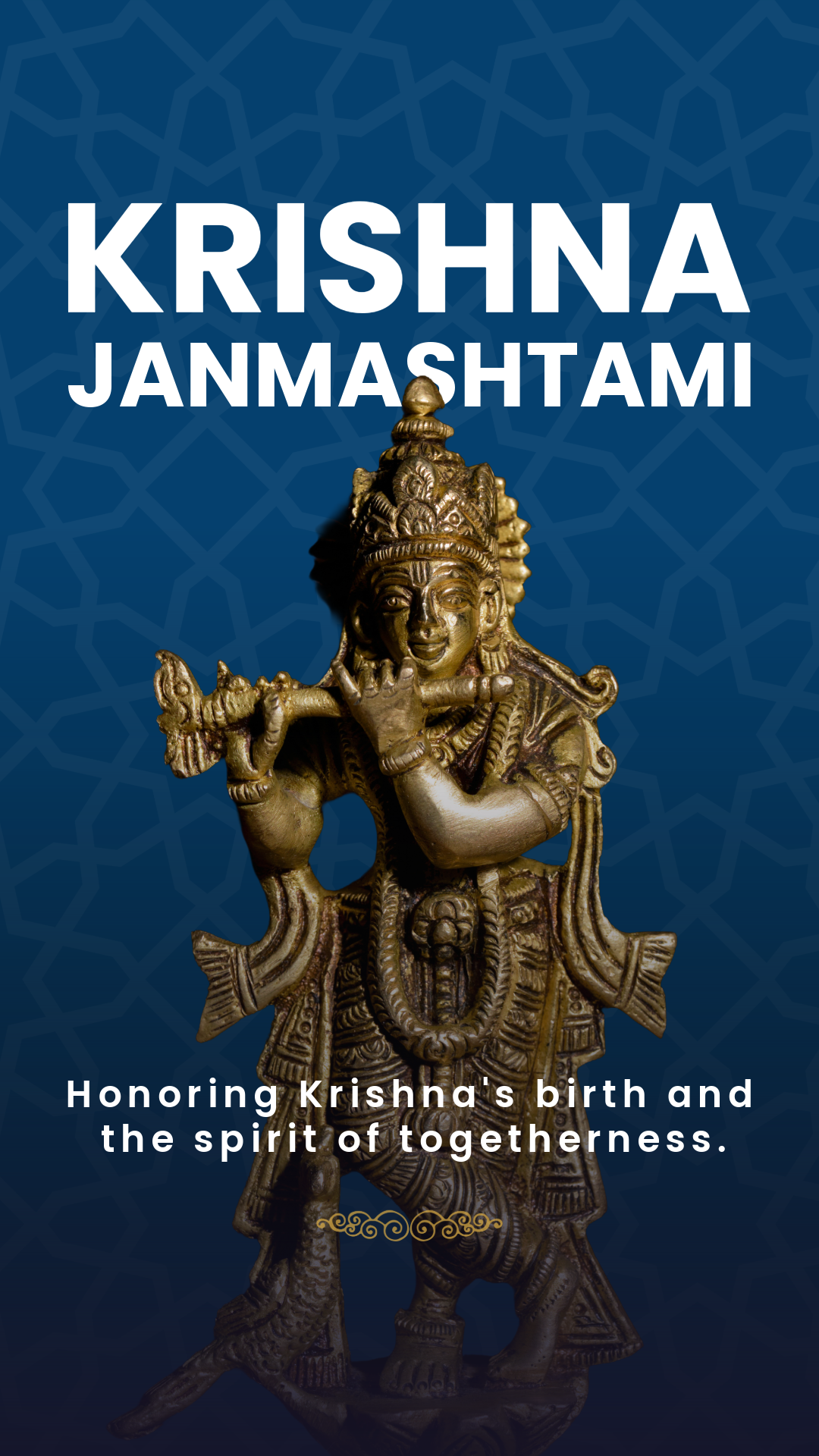 Black and Gold Krishna Janmashtami Instagram Story