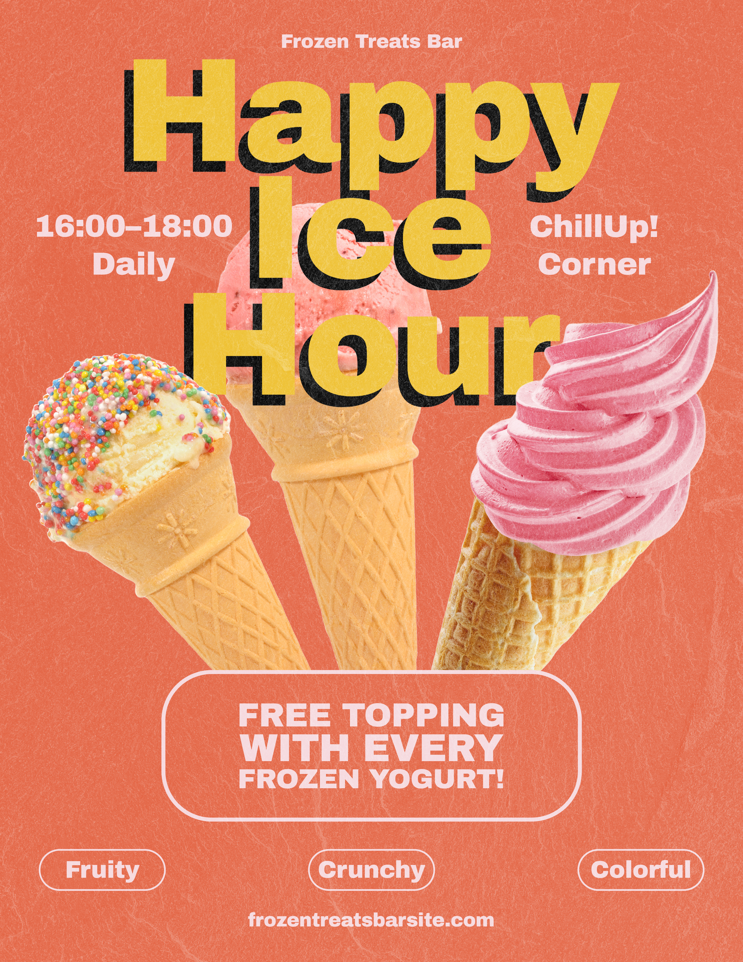 Orange and Yellow Happy Hour Cafe Flyer