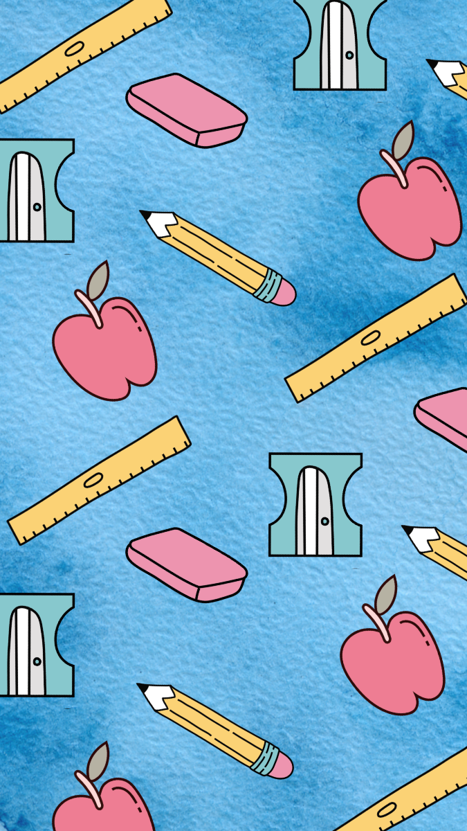 Blue Back to School Wallpaper