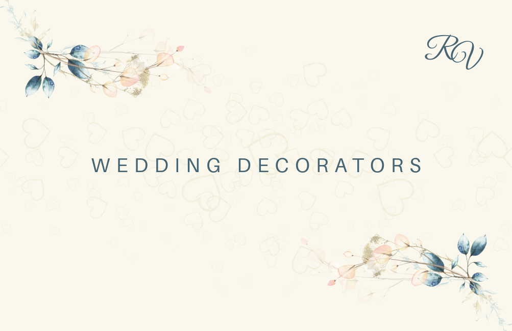 Cream And Grey Wedding Decorators Business Card