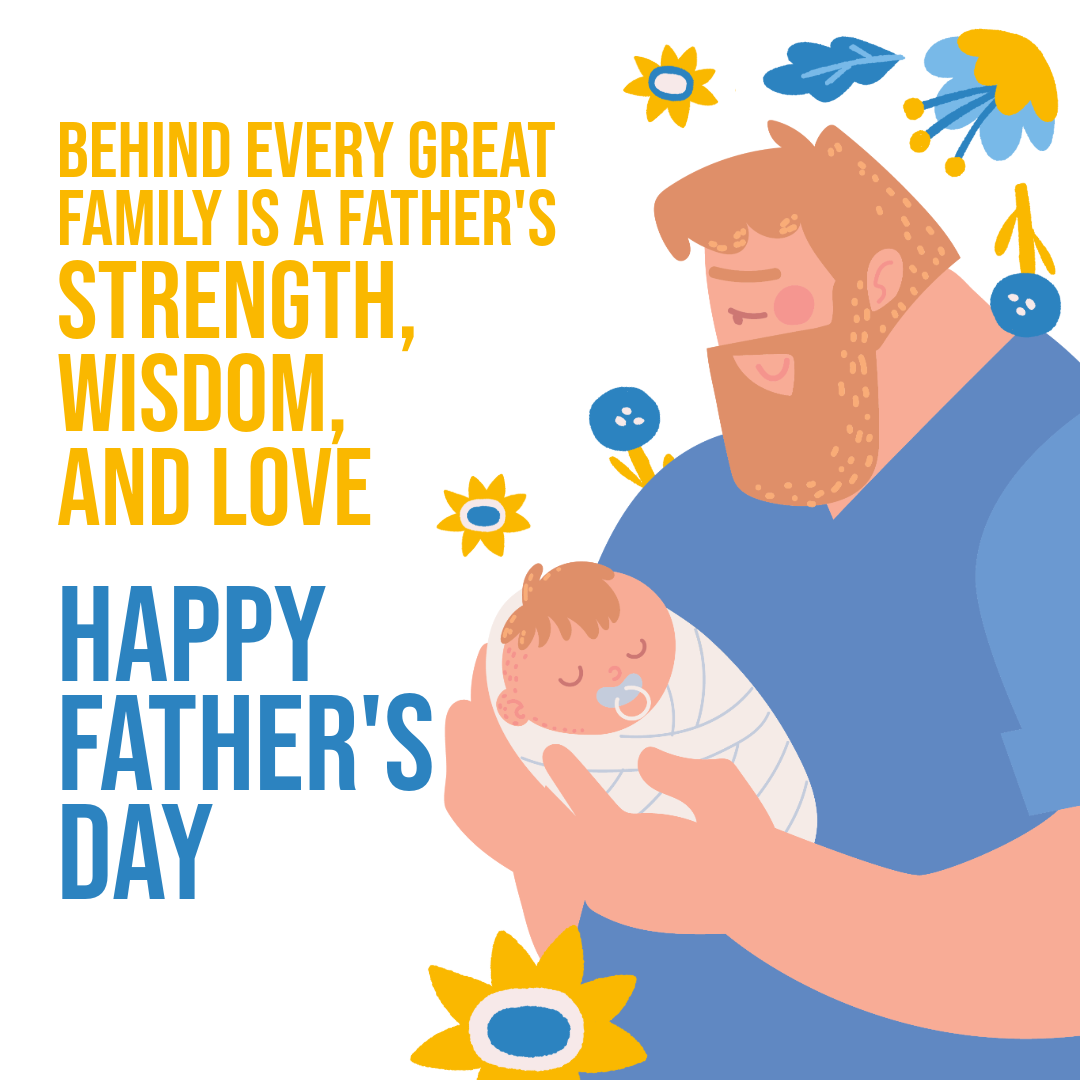 Blue Yellow Father's Day Instagram Post