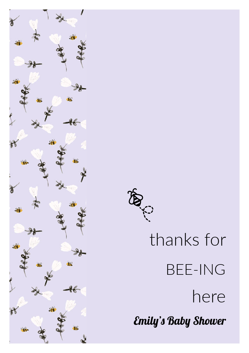 Light Purple Floral Pun Thank You Baby Shower Card