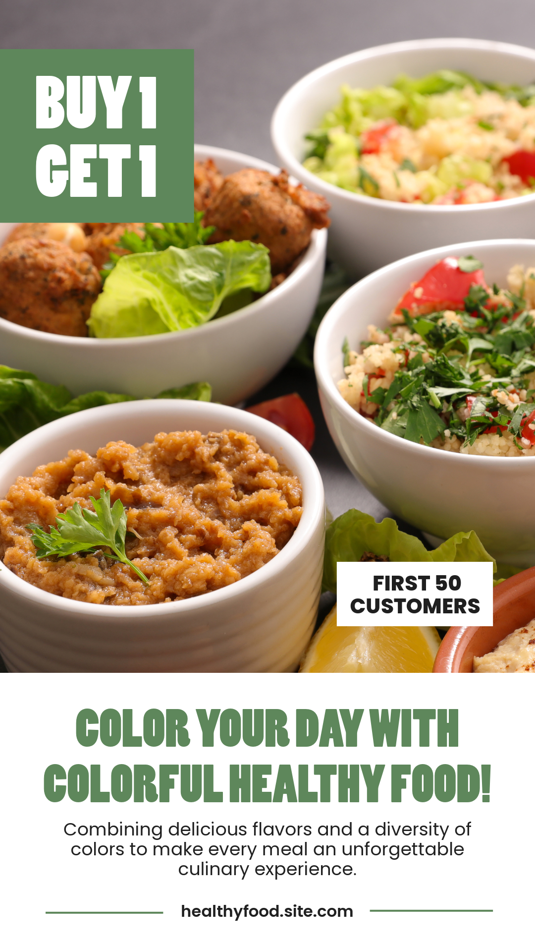 Green And White Healthy Restaurant Snapchat Ad