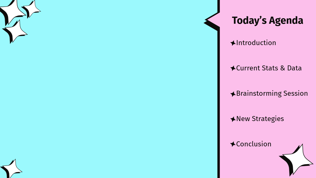 Blue and Pink Sparkle Agenda Zoom Background