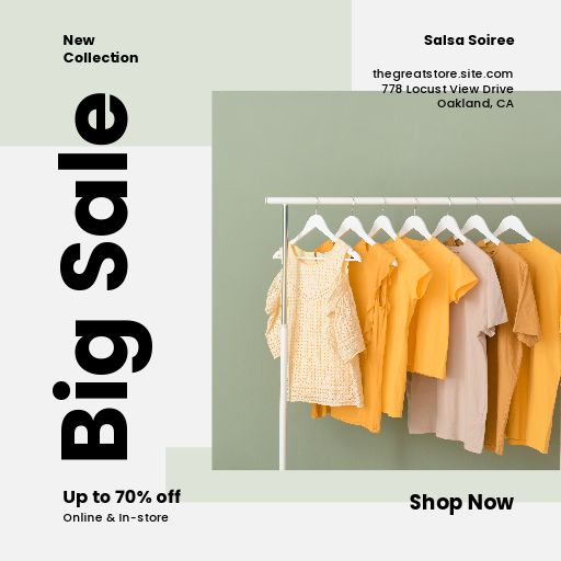 Gray and Green Clothing Sale Promotion Instagram Post