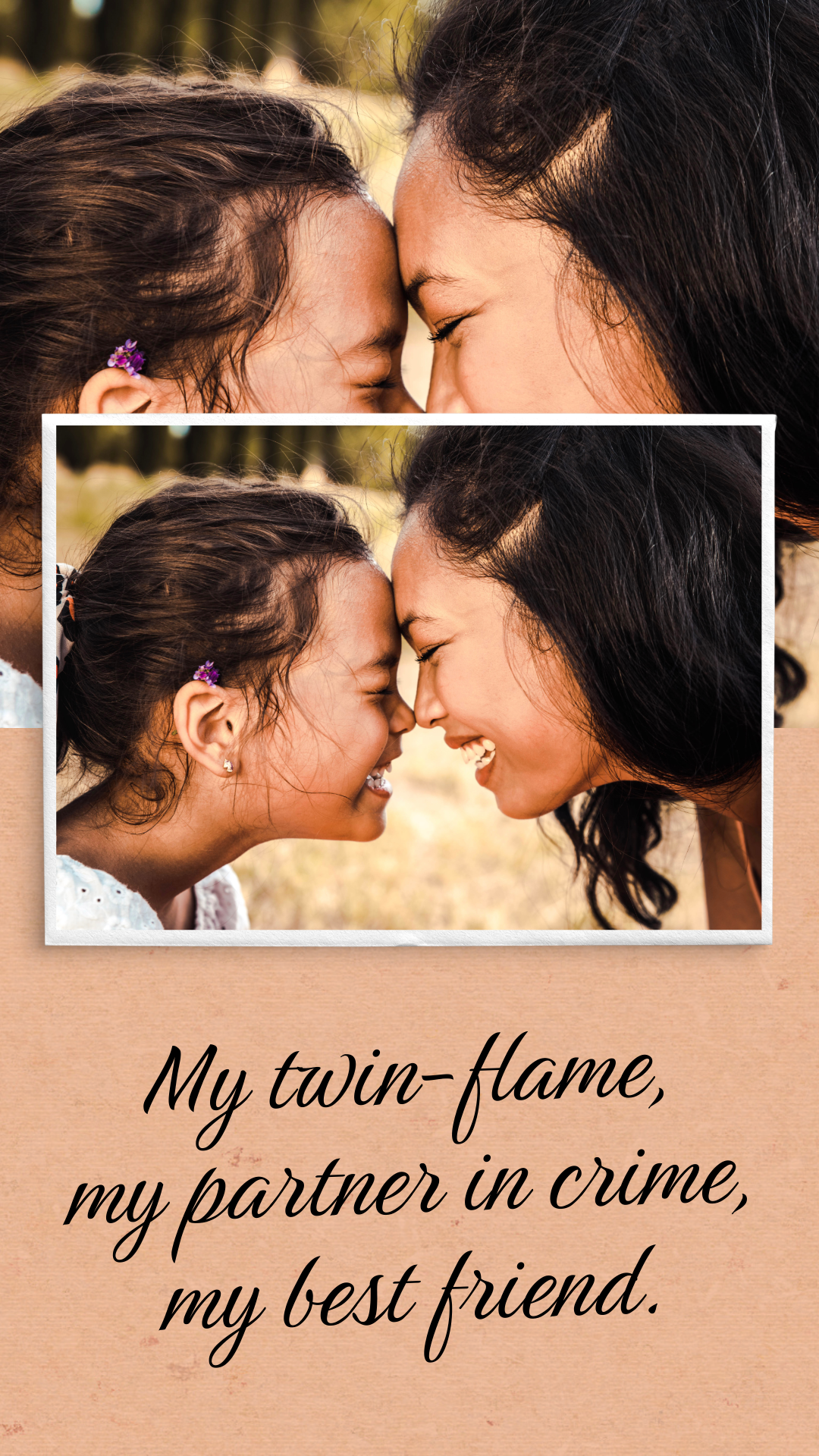 Orange Mom Daughter Cute Quote Instagram Story