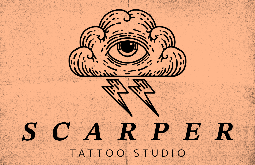 Orange Cloud Tattoo Studio Business Card Horizontal