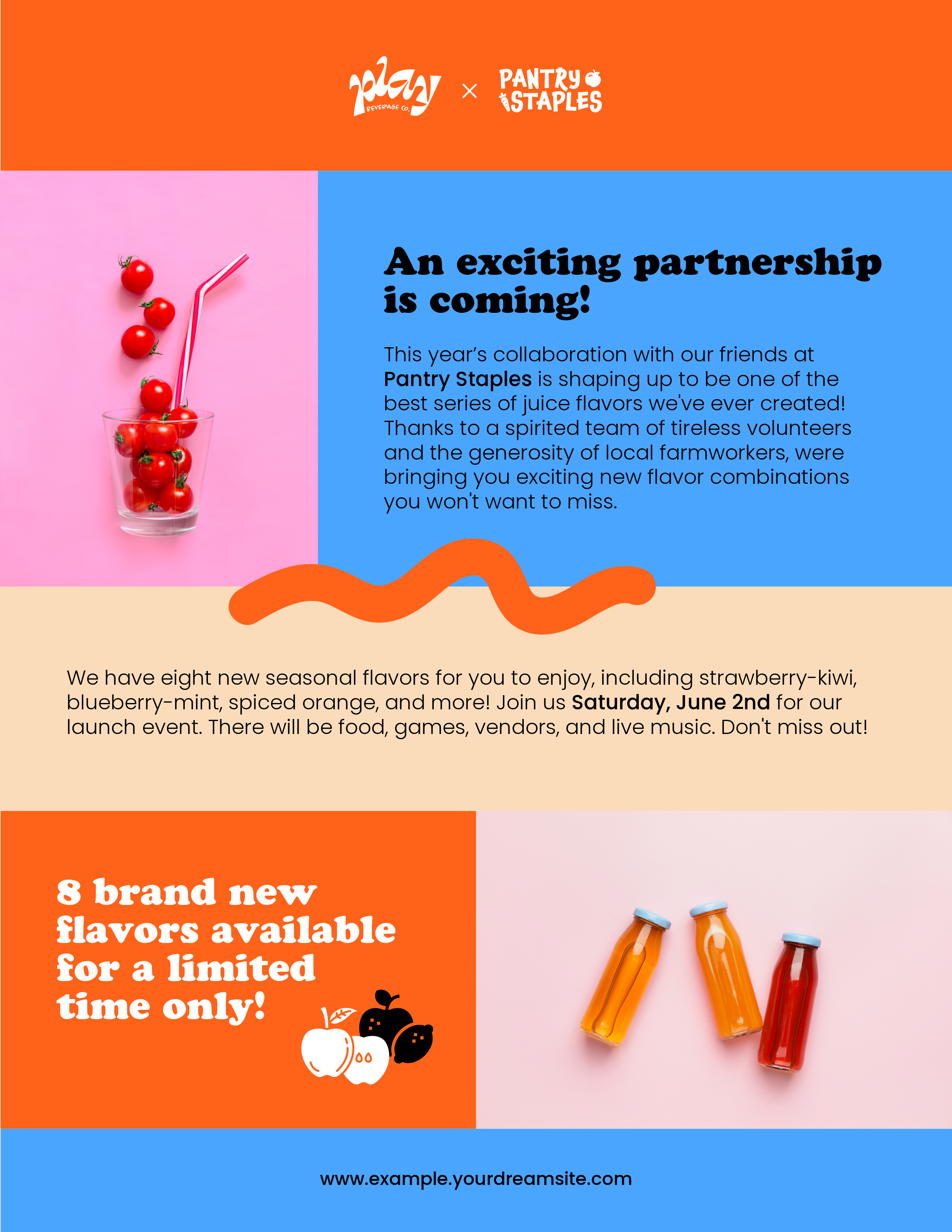 Colorful Fruit Juice Brand Collaboration Newsletter