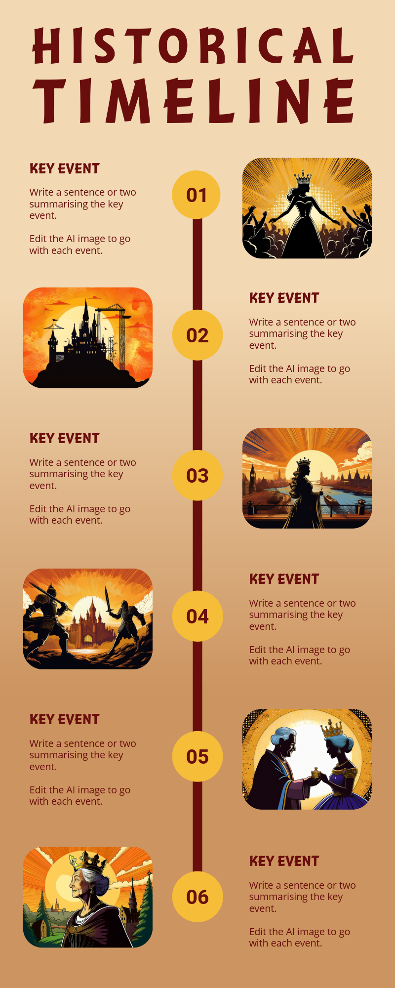 Orange Historical Timeline Infographic