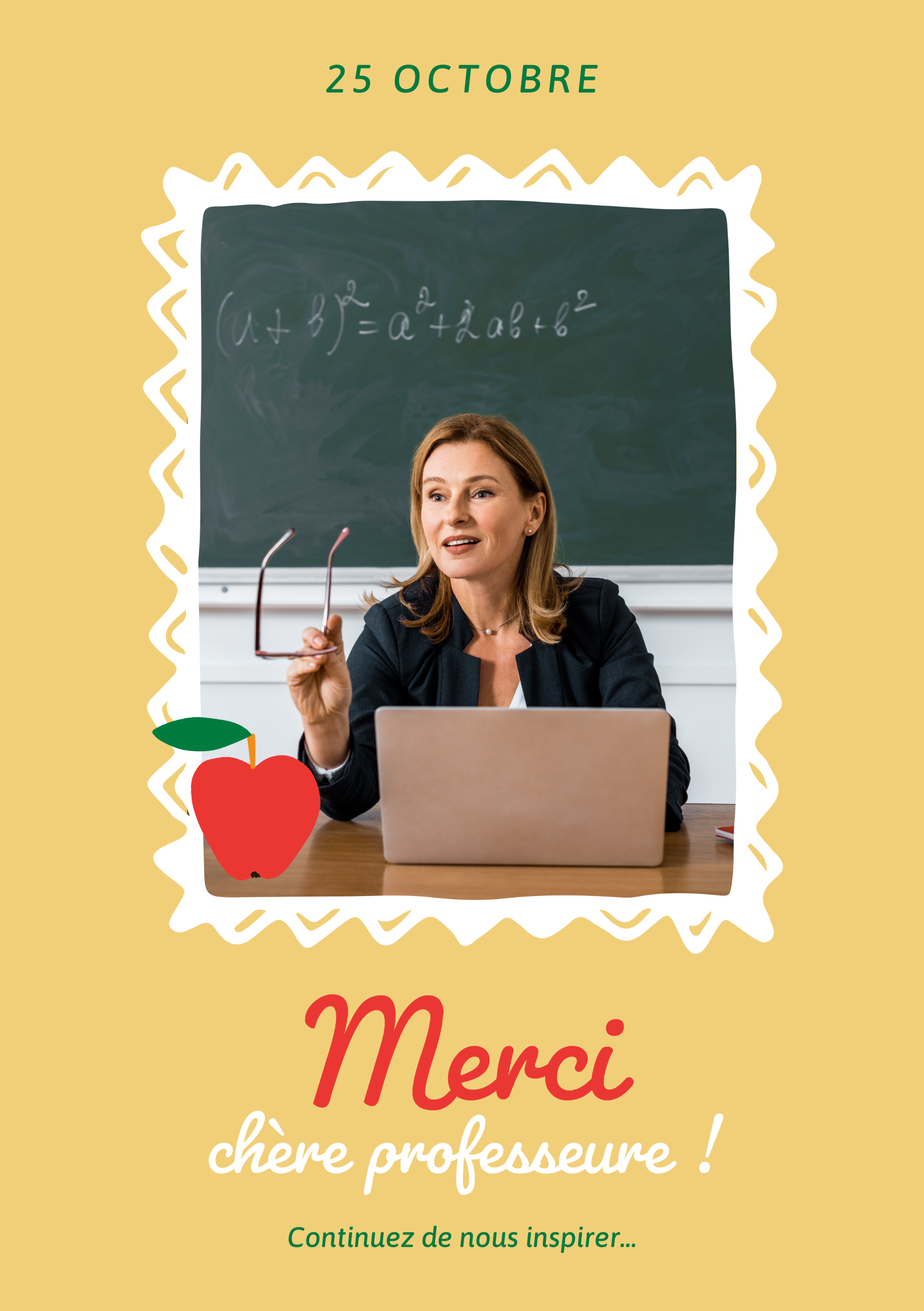 Carte Jaune Journée Mondiale Enseignants