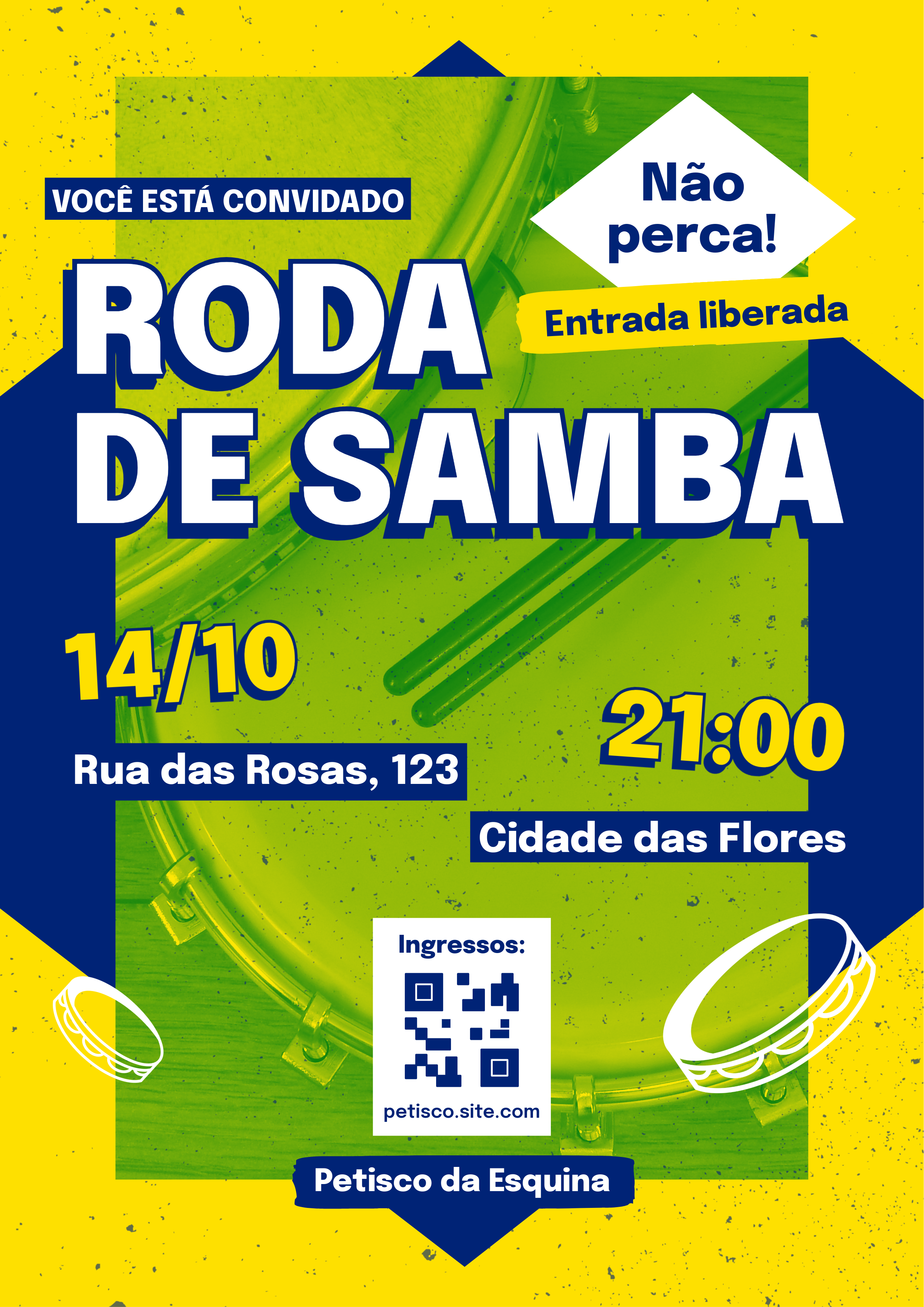 Verde Amarelo Evento Panfleto
