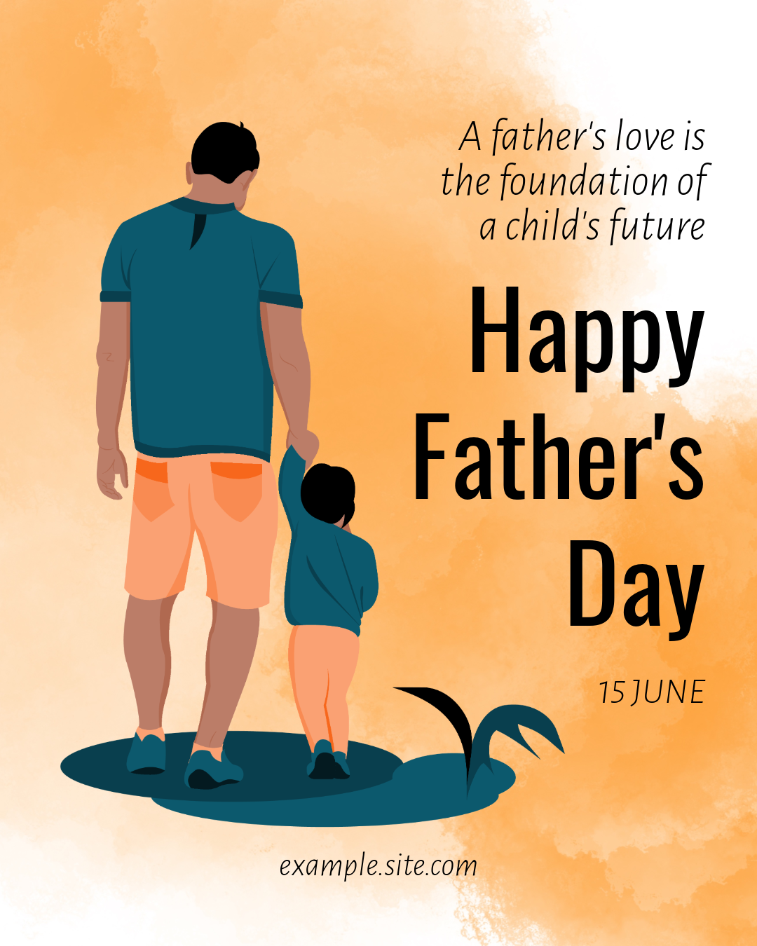 Black Orange Father's Day Instagram Portrait Post