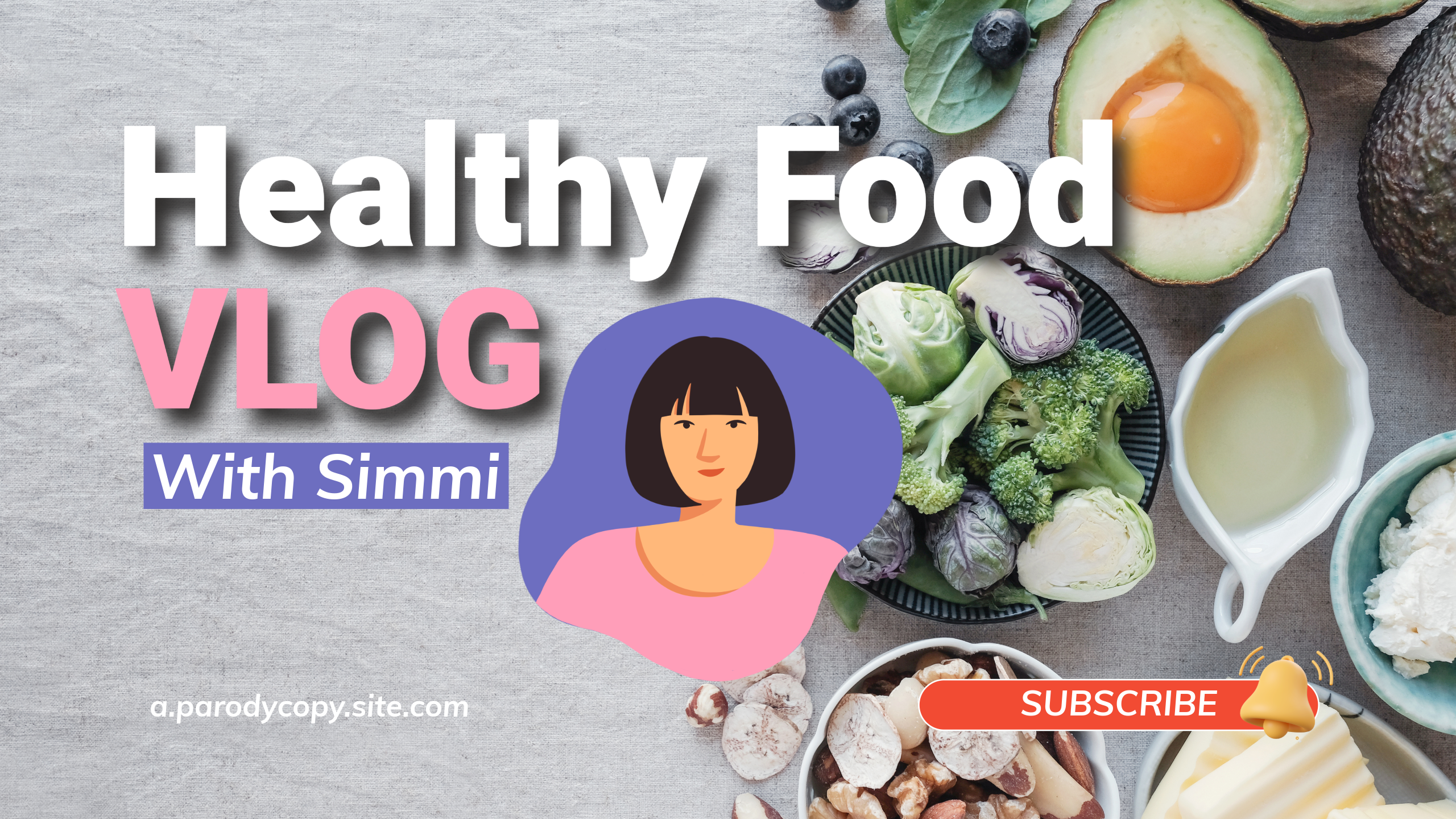 Pink and Purple Food Vlog Youtube Banner