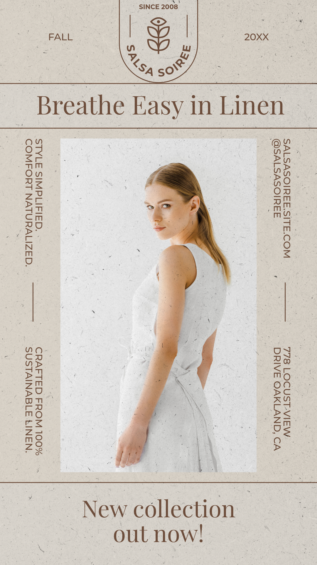 Beige Eco New Collection Linen Clothing Facebook Story