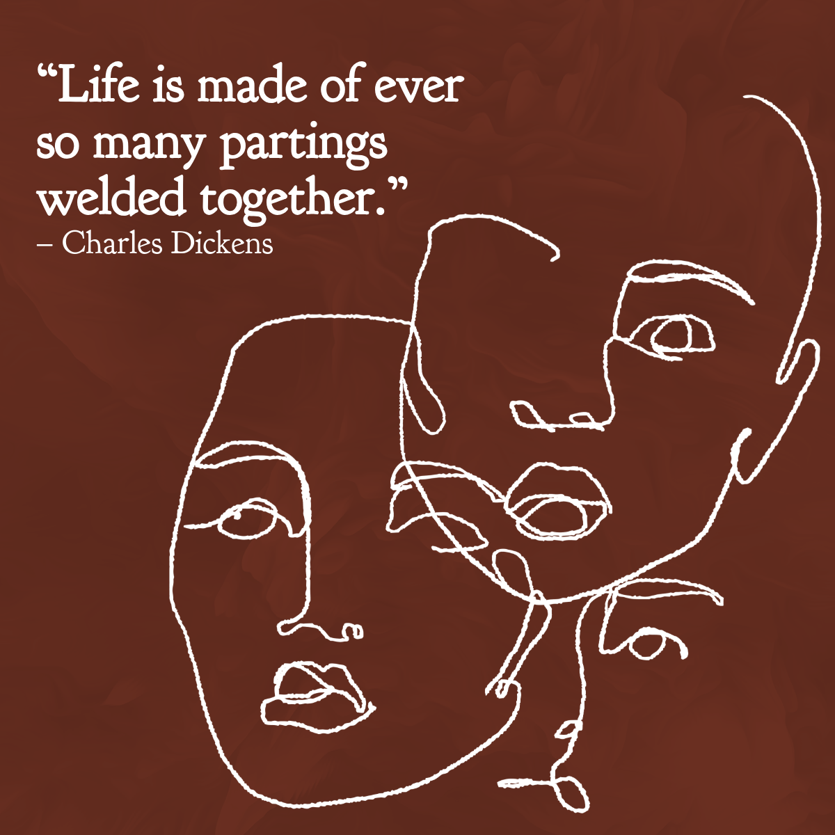 Brown Line Drawing Quote Instagram Square Post