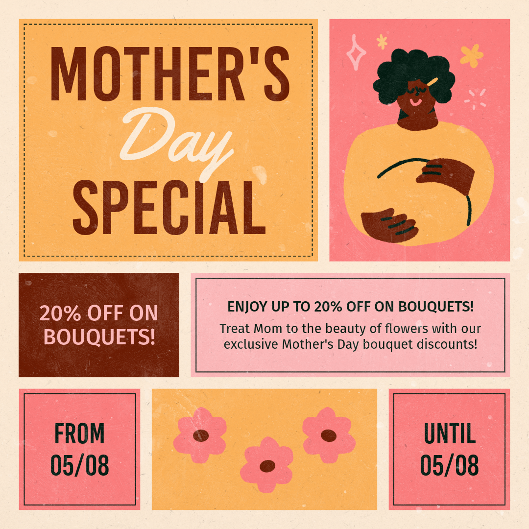 Brown and Peach Mother's Day Instagram Post