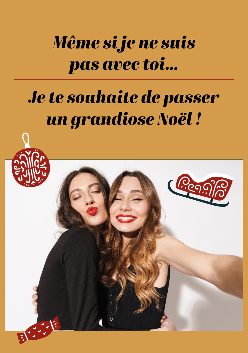 Gold Red Friendship Christmas Card
