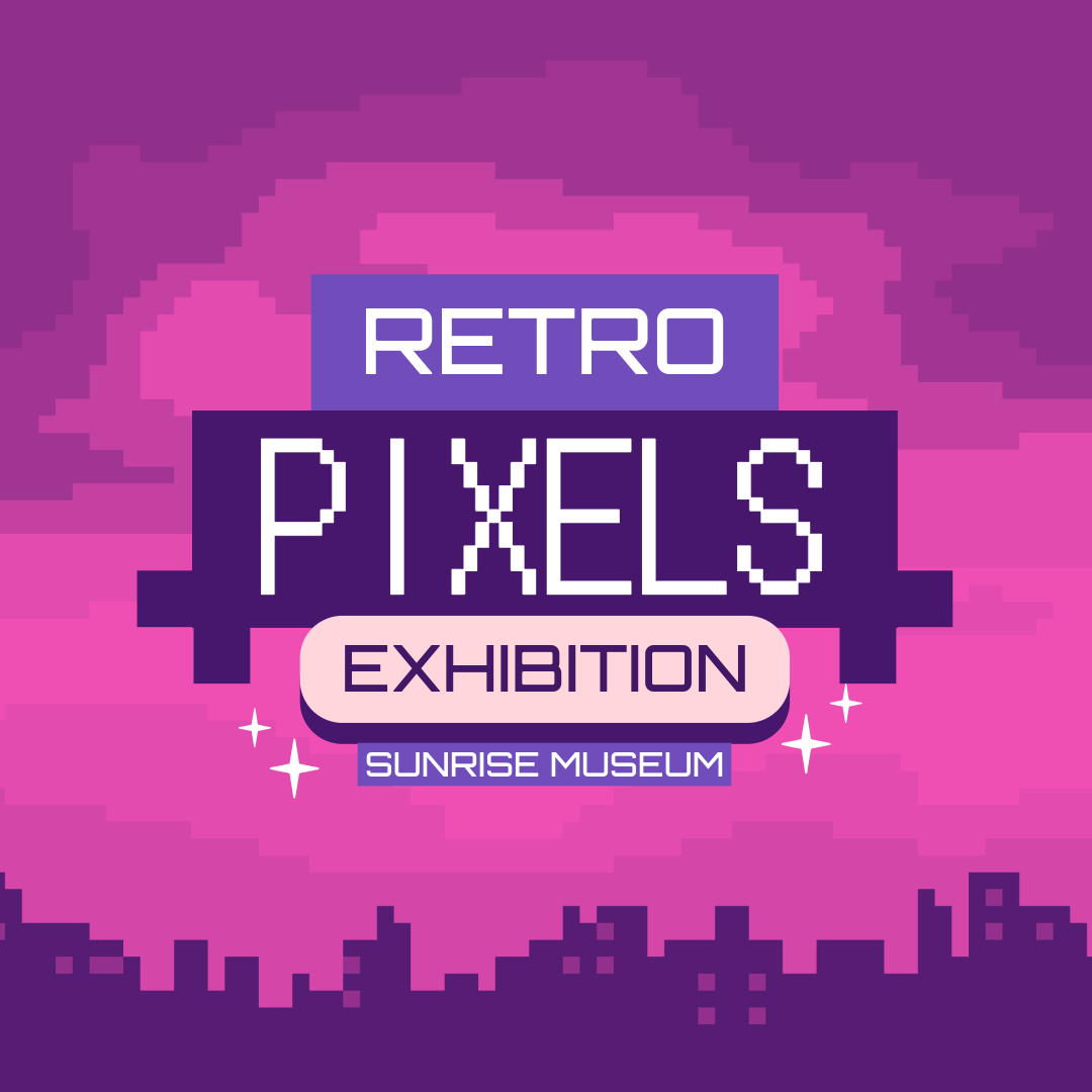 Purple And Pink Retro Pixels Art Museum Instagram Carrusel