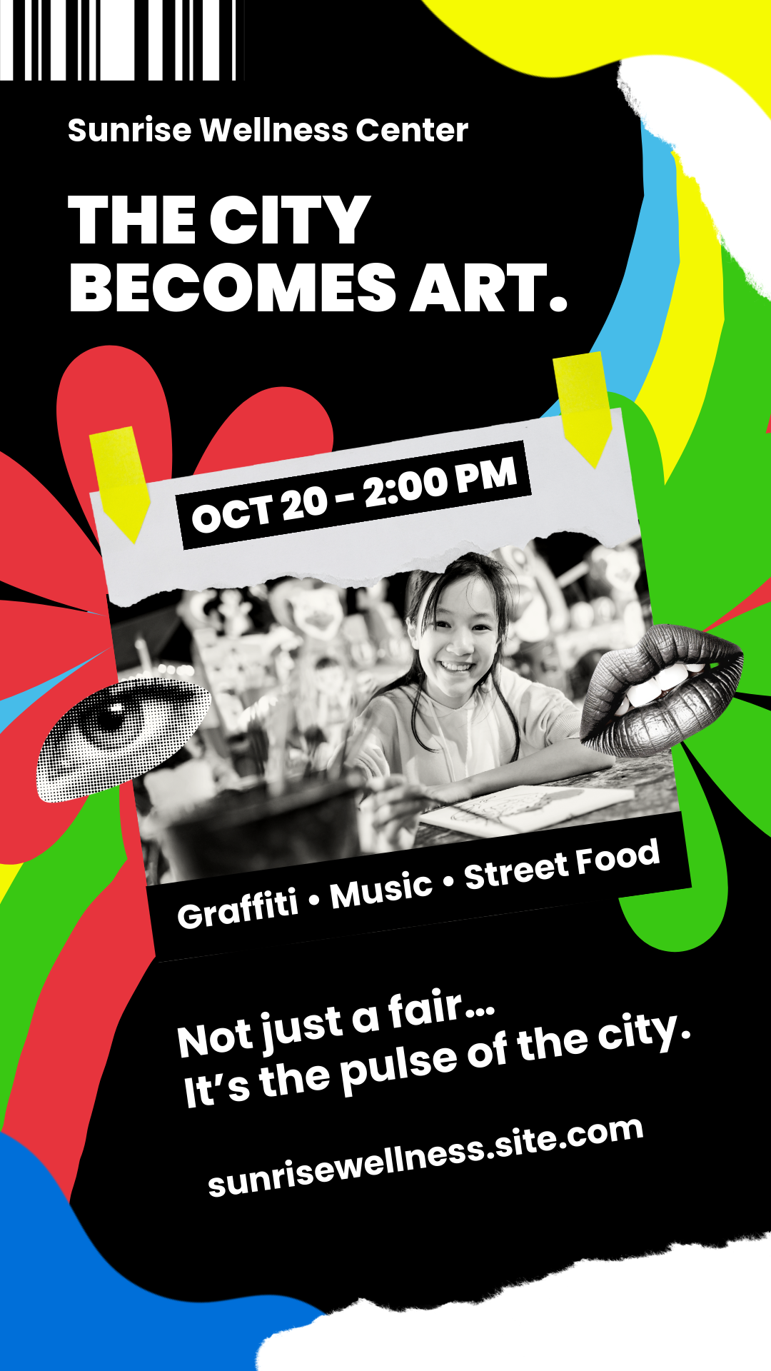 Colorful Mixed Media Urban Fair Facebook Story