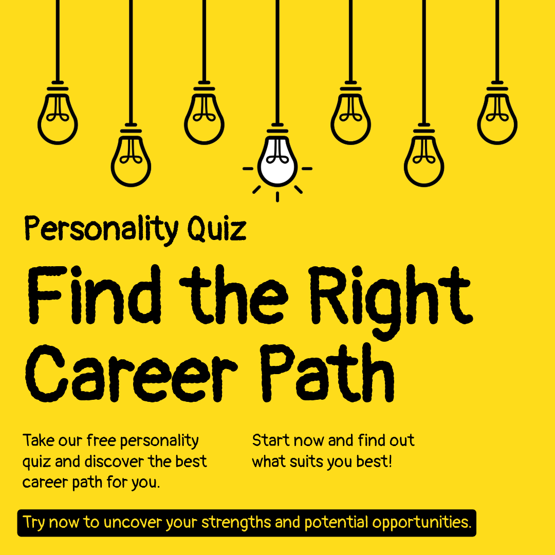 Black and Yellow Career Personality Quiz Instagram Square