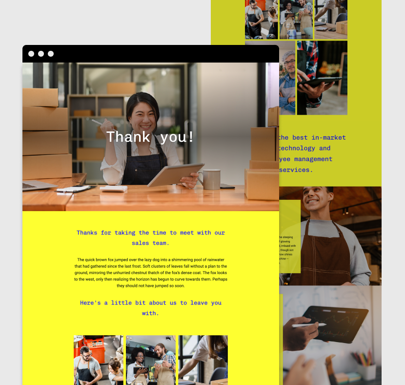 Bright business leavebehind