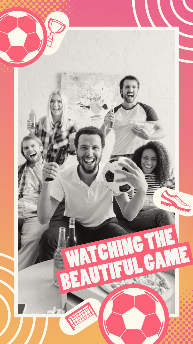 Pink Football Fan Friends Instagram Story