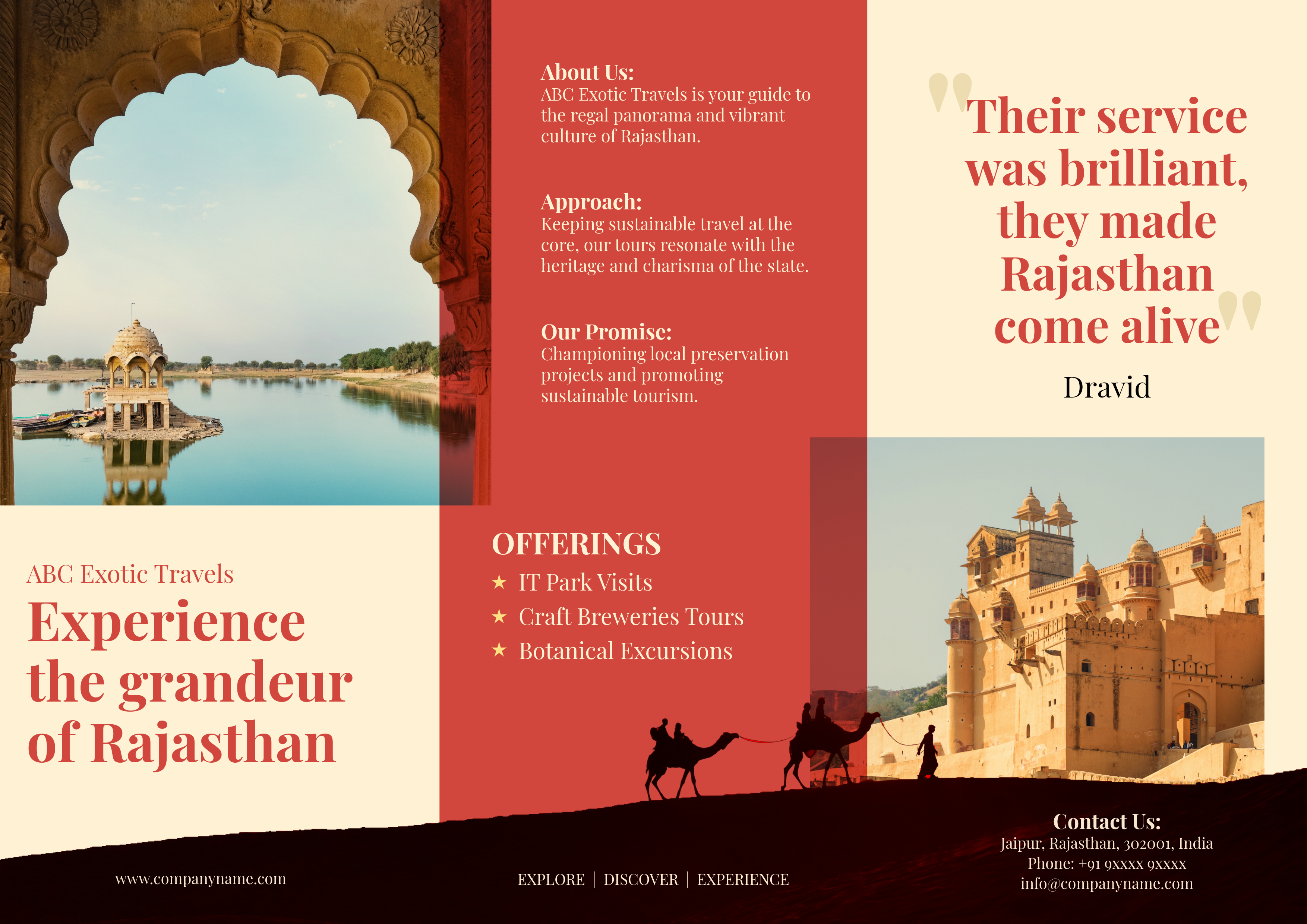 Red Beige Travel Brochure