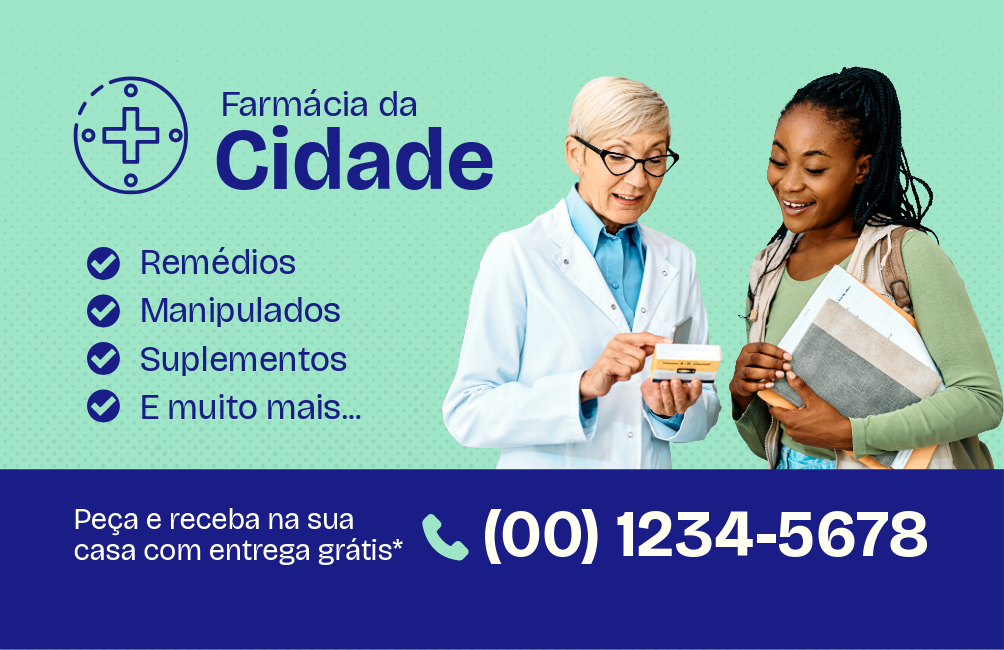 Azul Verde Farmácia Manipulados Cartão de Visita