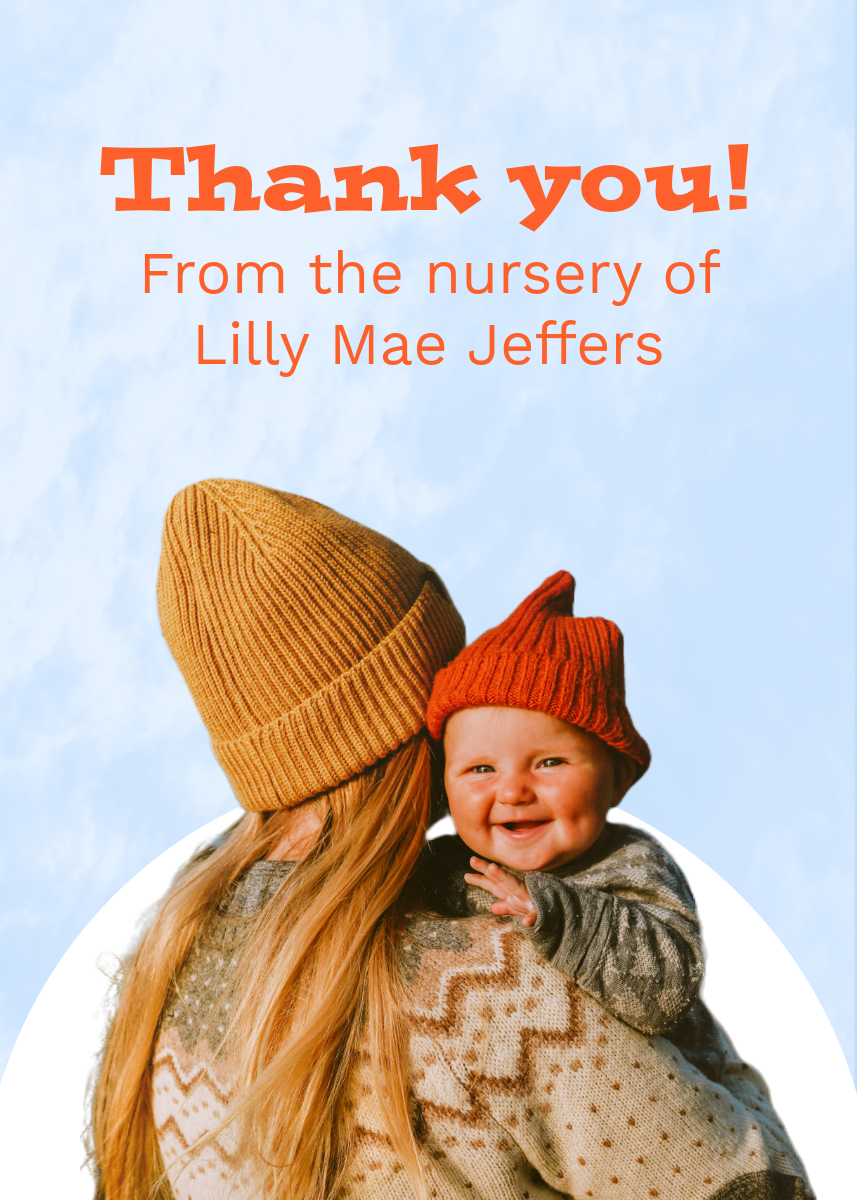 Blue and Red Baby Shower Thank You Card