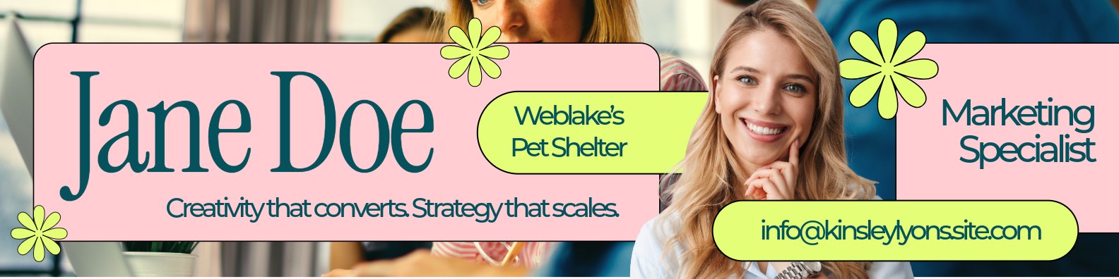 Pink and Green Business LinkedIn Cover Image