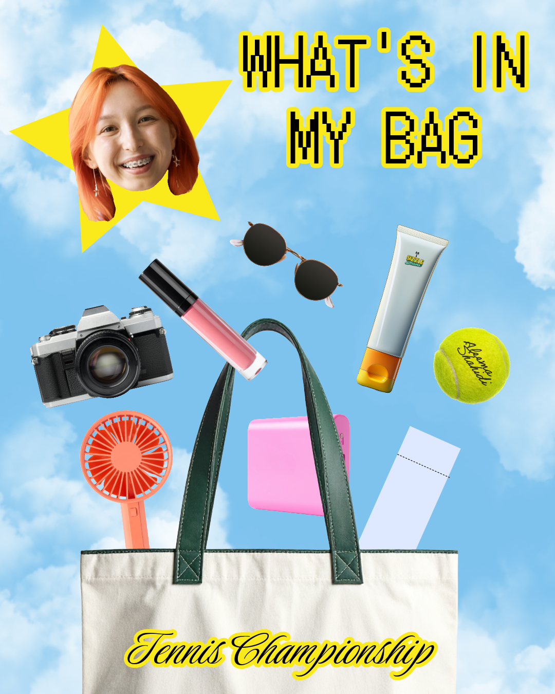 Blue and Yellow Bag Tour Instagram Portrait Post