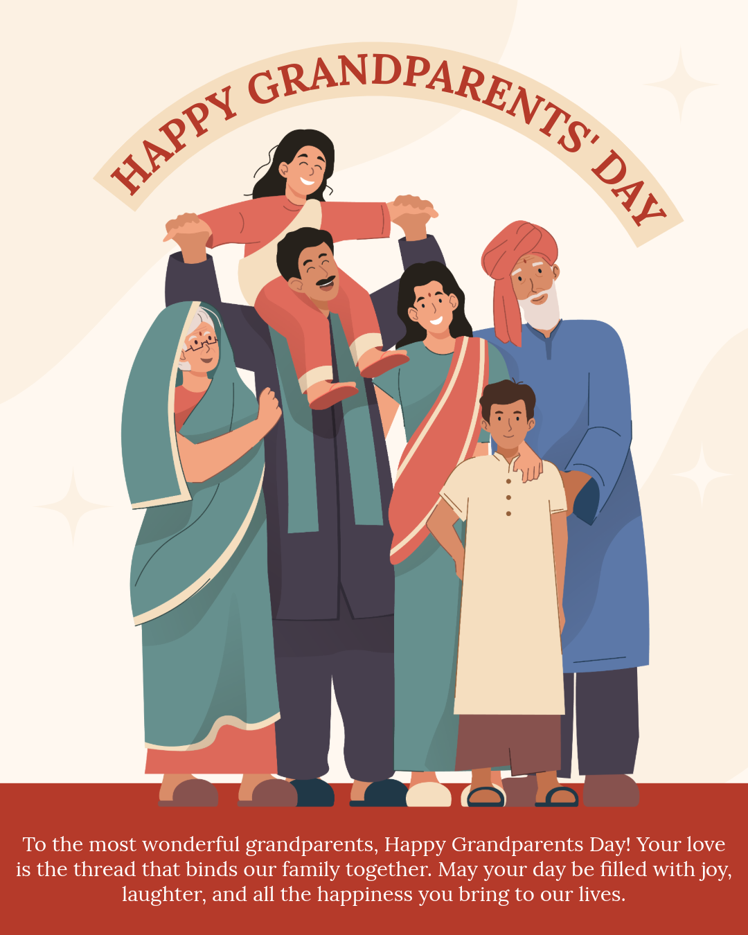 Maroon and Beige Grandparents Day Instagarm Post