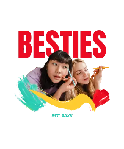 Red and Teal Best Friend T-Shirt