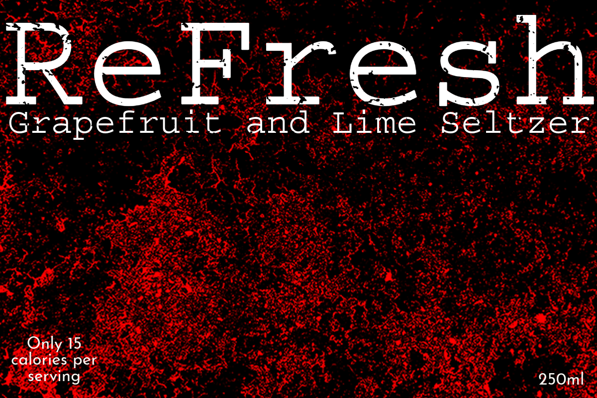 Black & Red Grunge Texture Seltzer Drink Label